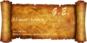 Glaser Endre névjegykártya