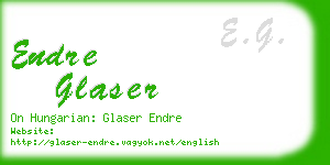 endre glaser business card